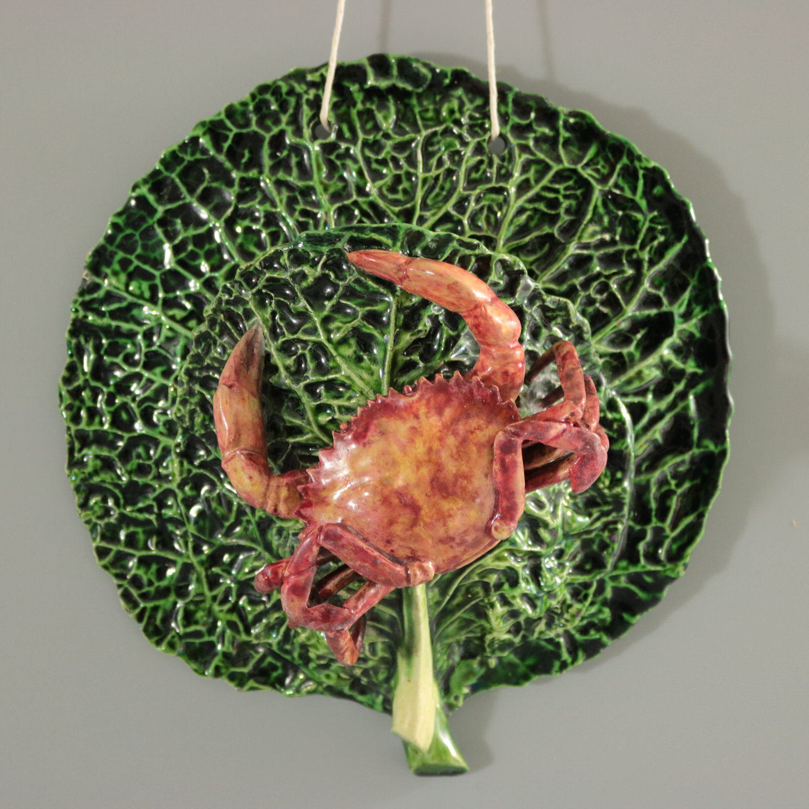 Cunha Palissy Majolica Crab Wallpocket - ID#22374 Image 1