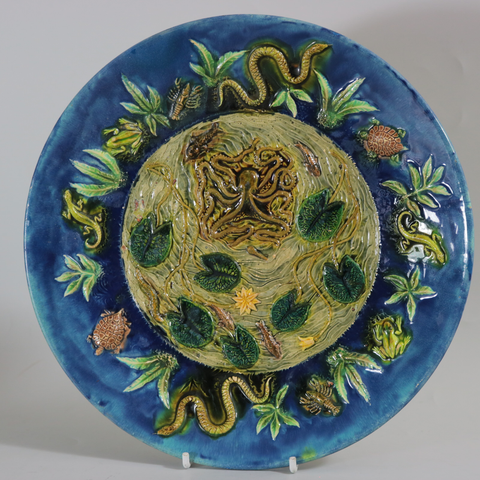Palissy Majolica Octopus Plate - ID#22568 Image 1