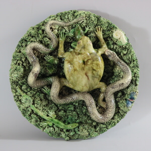 Cunha Palissy Frog & Snake Wall Plate