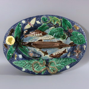 Barbizet Palissy Majolica Palissy Fish Platter