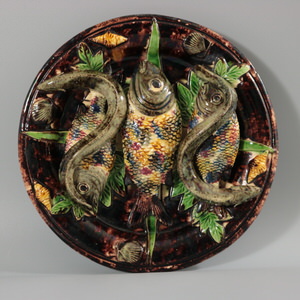 Mafra Palissy Majolica Fishes and Eels Wall Plate
