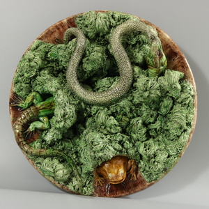Mafra Palissy Majolica Lizard & Snake Wall Plate