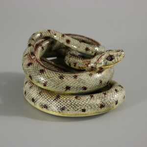 French Palissy Majolica Coiled Snake Figure