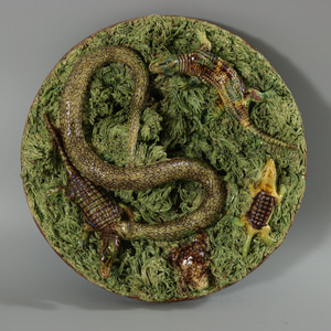 Mafra Palissy Majolica Snake & Reptiles Wall Plate