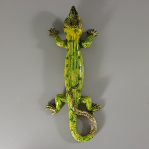 Large Portuguese Palissy Majolica Lizard Wall Figure