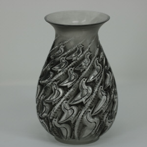 Rene Lalique Clear and Frosted Glass 'Canards' Vase