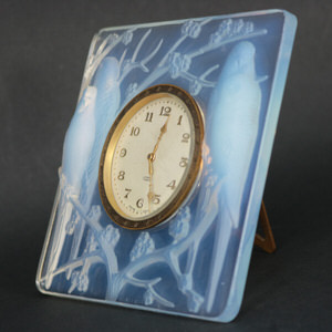 Rene Lalique Opalescent Glass Inseparables Clock