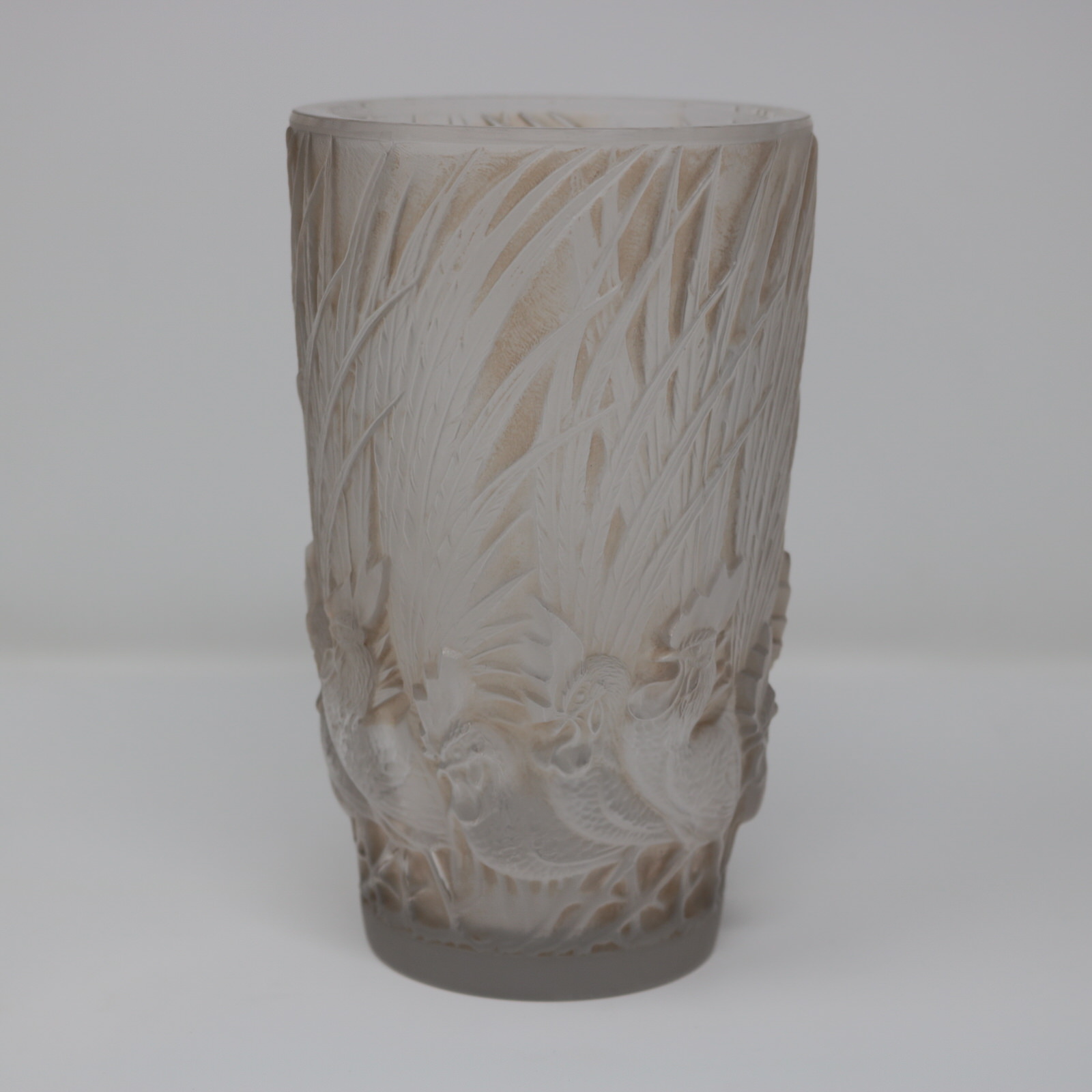 Rene Lalique Glass 'Coqs Et Plumes' Vase - ID#22740 Image 1