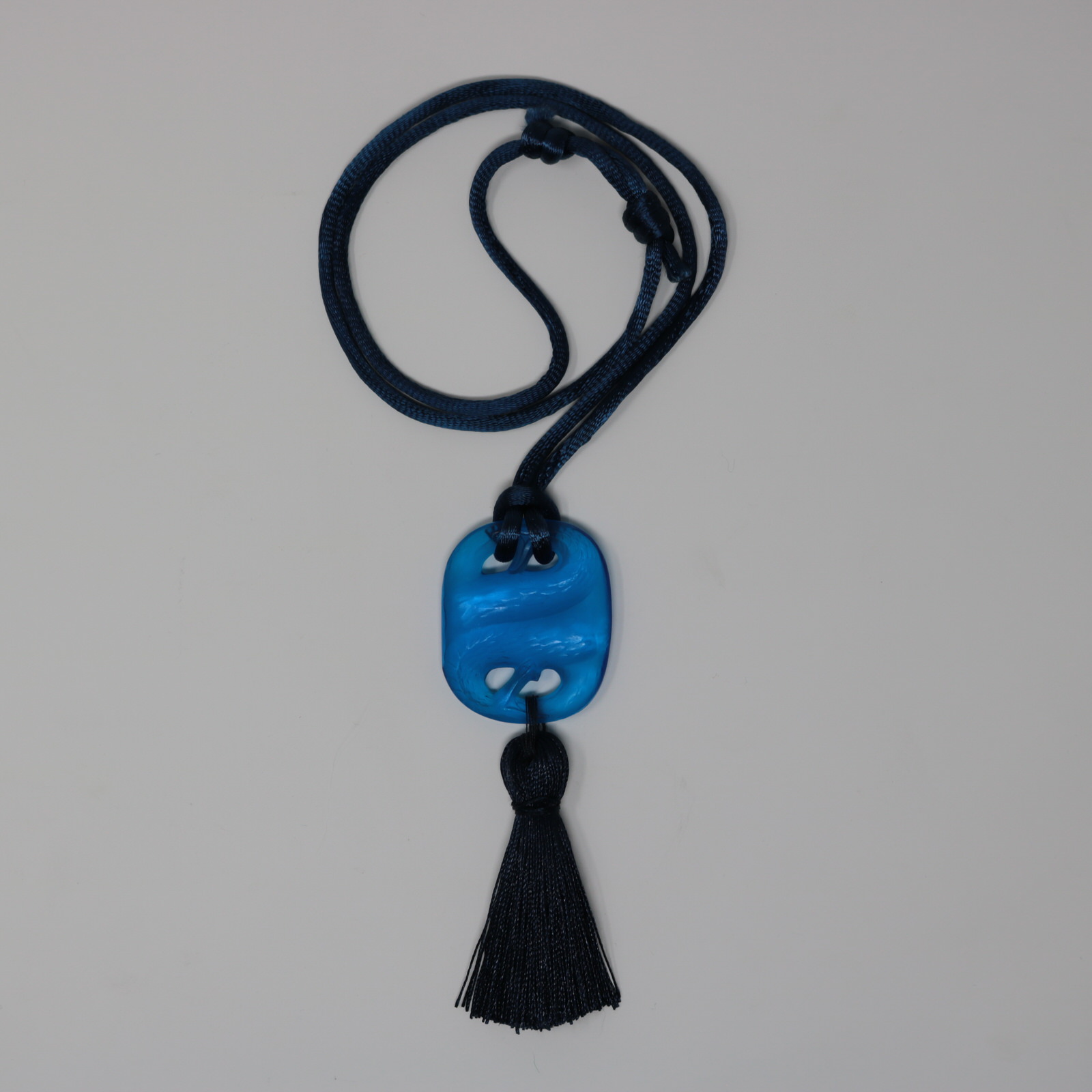 Rene Lalique Blue Glass Serpents Pendant - ID#22742 Image 1