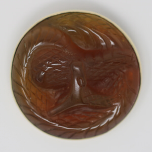 Rene Lalique Amber Glass 'Serpent' Brooch