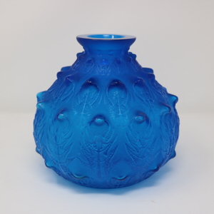 Rene Lalique Electric Blue Coloured Fougeres Vase