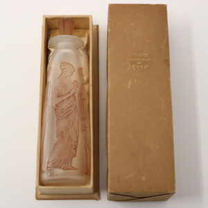 Rene Lalique Glass Ambre Antique Perfume Bottle with Box