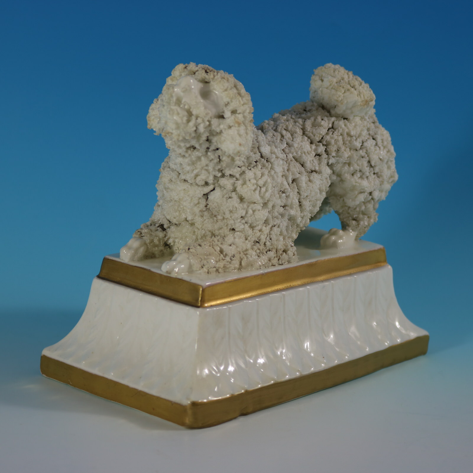 Large Staffordshire Pottery Porcellaneous Poodle - ID#20175 Image 1