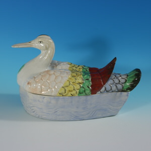 Staffordshire Pottery Duck Tureen