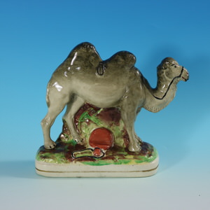 Rare Staffordshire Pottery Bactrian Camel Figure