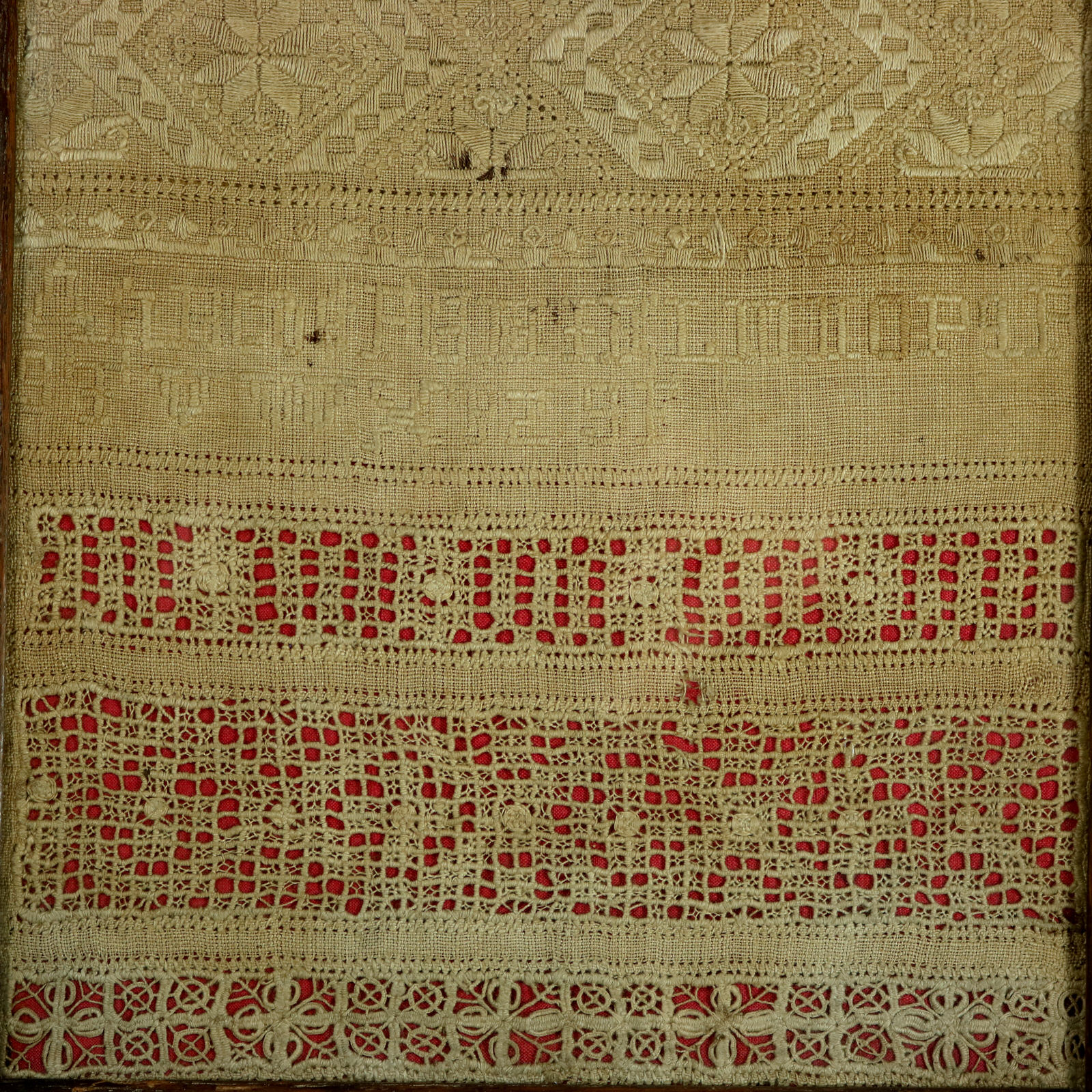 17thC Antique Band Sampler with Whitework, by S.F - ID#23111 Image 5