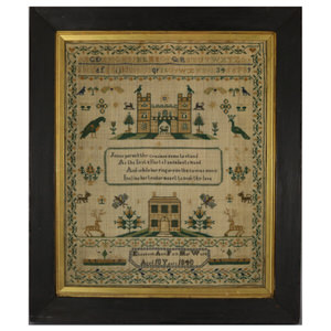 Antique Sampler, 1840, By Elizabeth Ann Fox