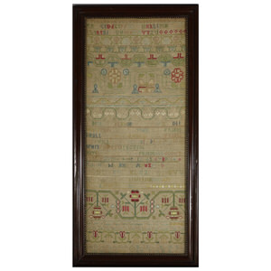 Antique Sampler, 1711, by Miss Jefferson Aged 11