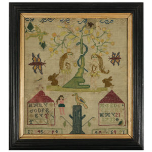 Antique Sampler, 1733, by Mary Godfrey Aged 6