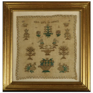 Antique Miniature Sampler,'the gift is small'