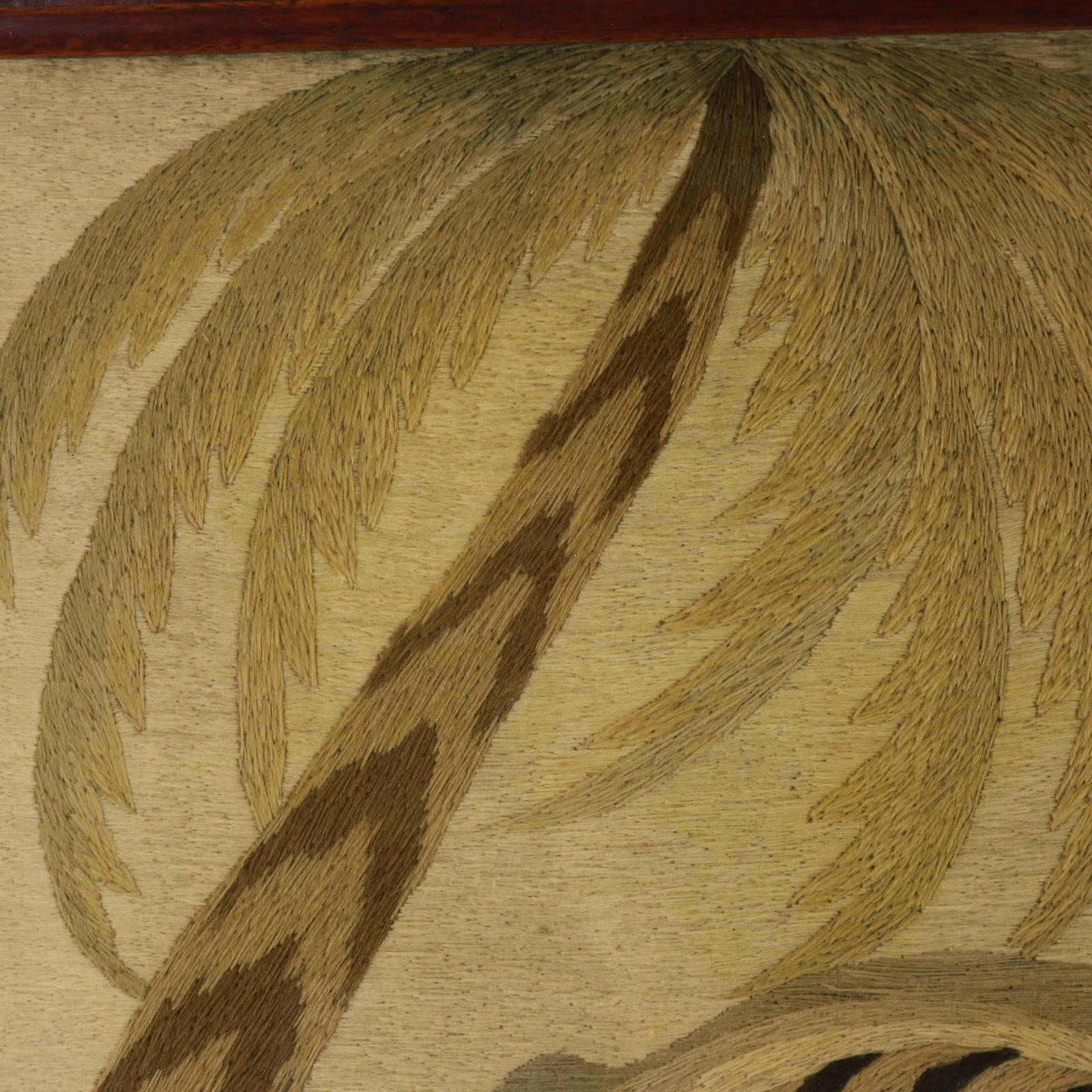 Victorian Woolwork Embroidered Picture of a Tiger - ID#22381 Image 4