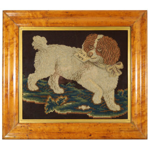 Berlin Woolwork Picture of a Dog Carrying a Letter