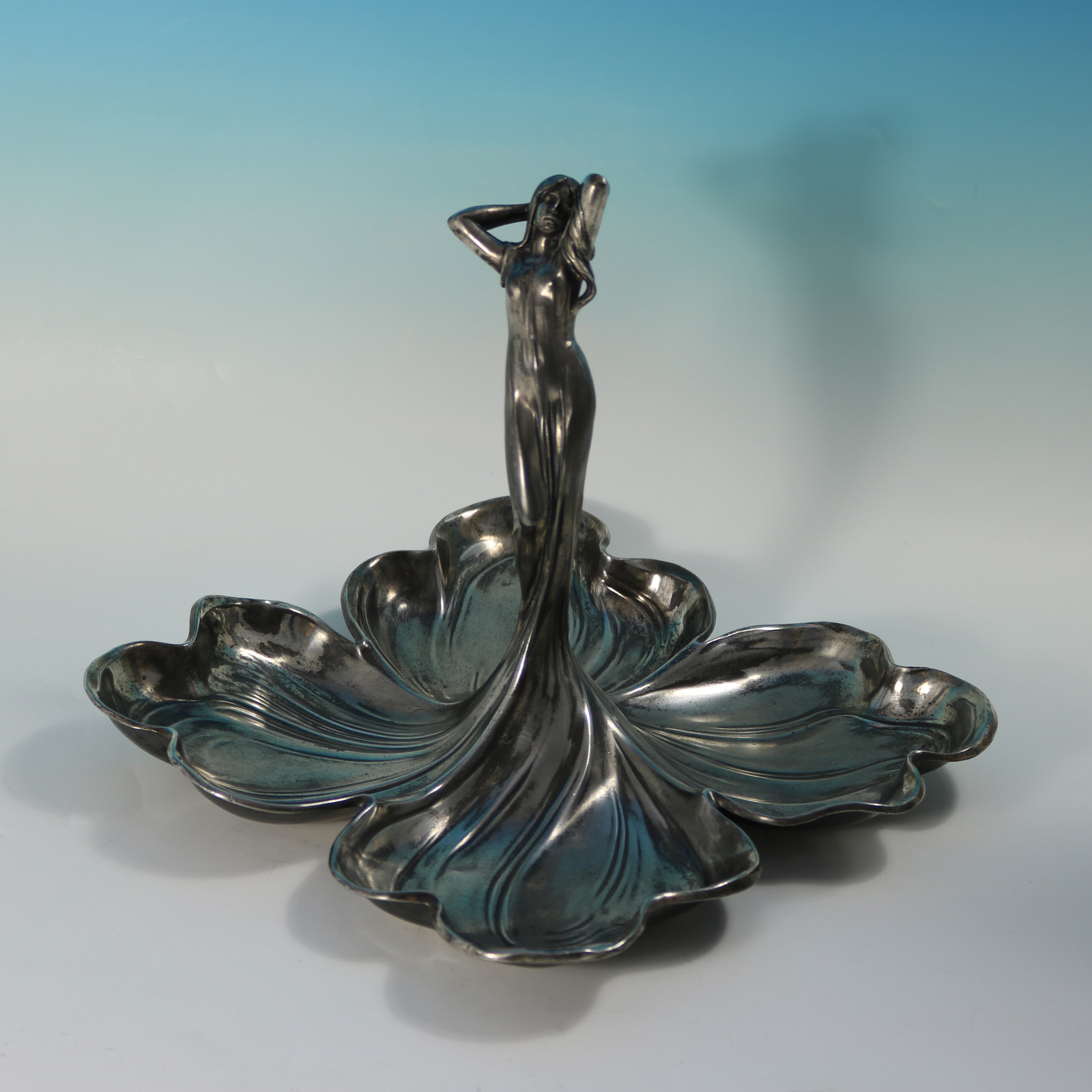 WMF Art Nouveau Maiden Four Sectioned Fruit Dish - ID#23225 Image 1