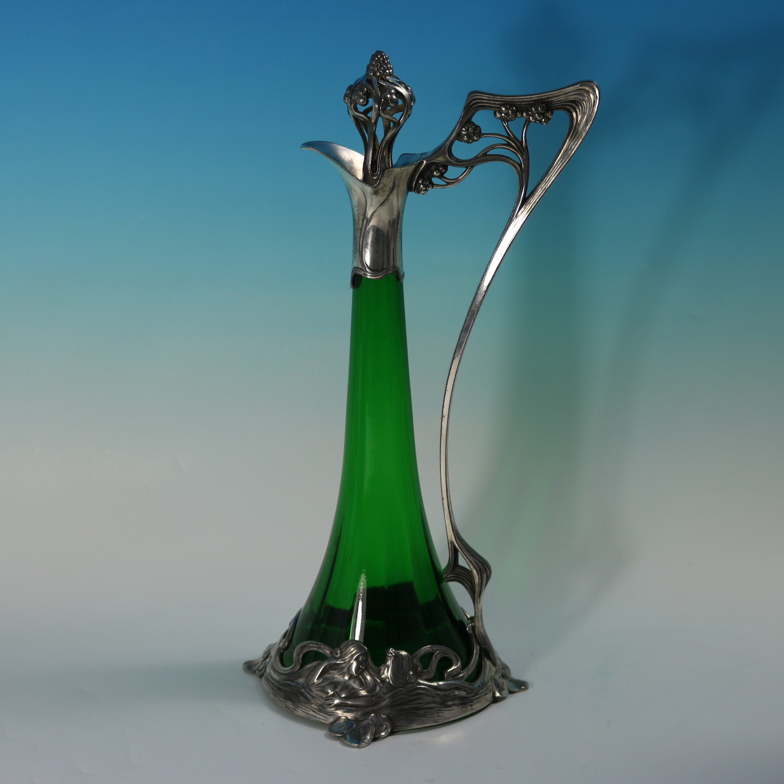 WMF Claret Jug and Stopper with Green Glass Liner - ID#23252 Image 1
