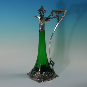 WMF Claret Jug and Stopper with Green Glass Liner