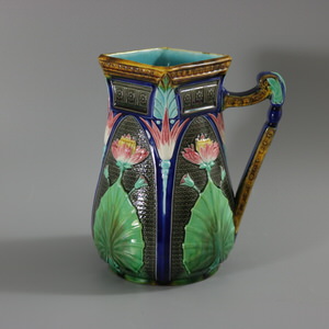 Copeland Majolica Lotus Flower Jug