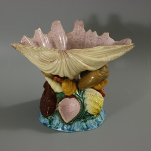 Rare Royal Worcester Majolica Shell Dish