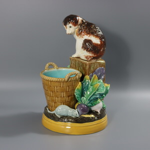 Rare Brown Westhead Majolica Puppy Figural