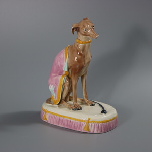 Royal Worcester Majolica Greyhound Figure