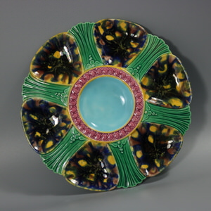 Brown Westhead Moore & Co Majolica Oyster Plate