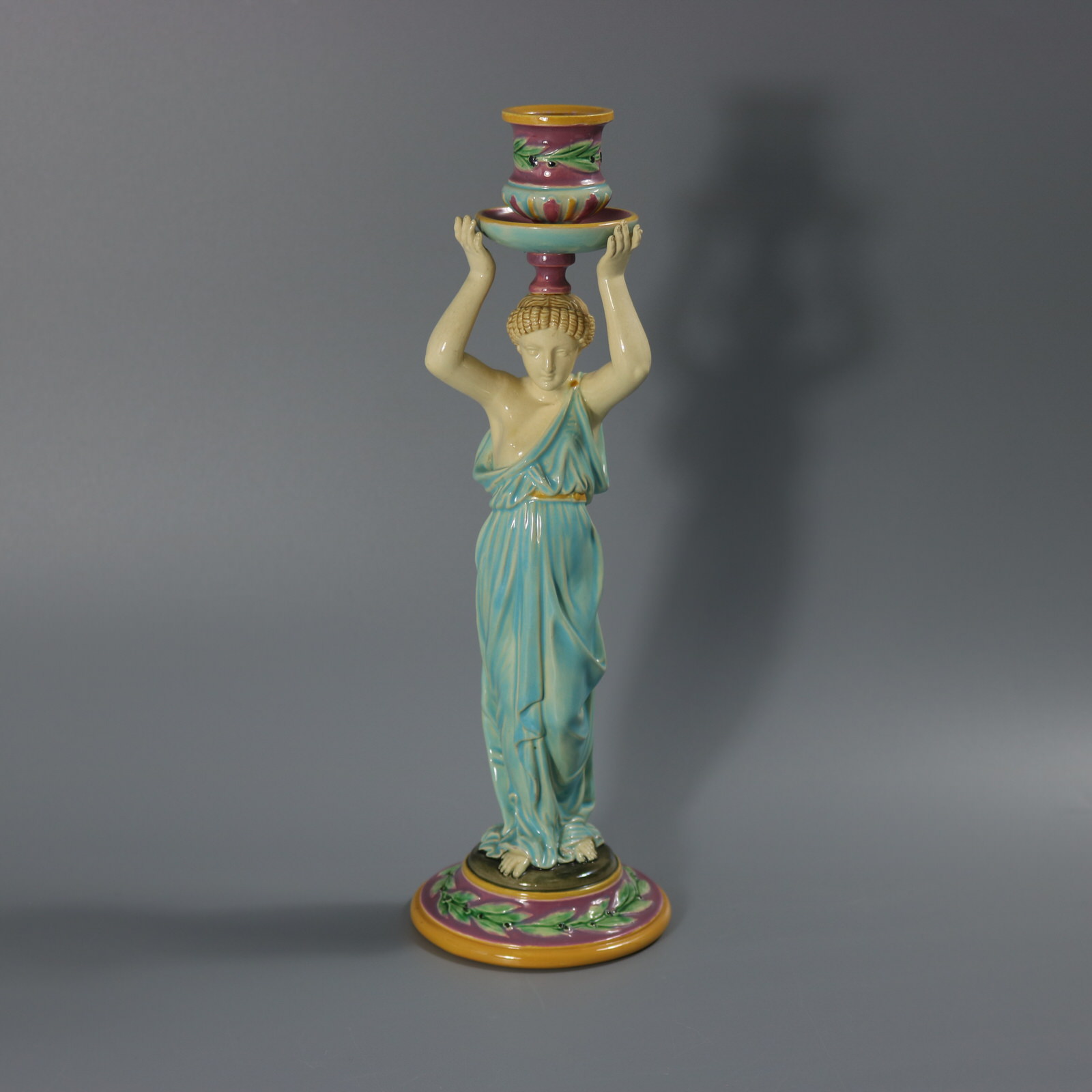 George Jones Majolica Egyptian Figural Candlestick - ID#23315 Image 1