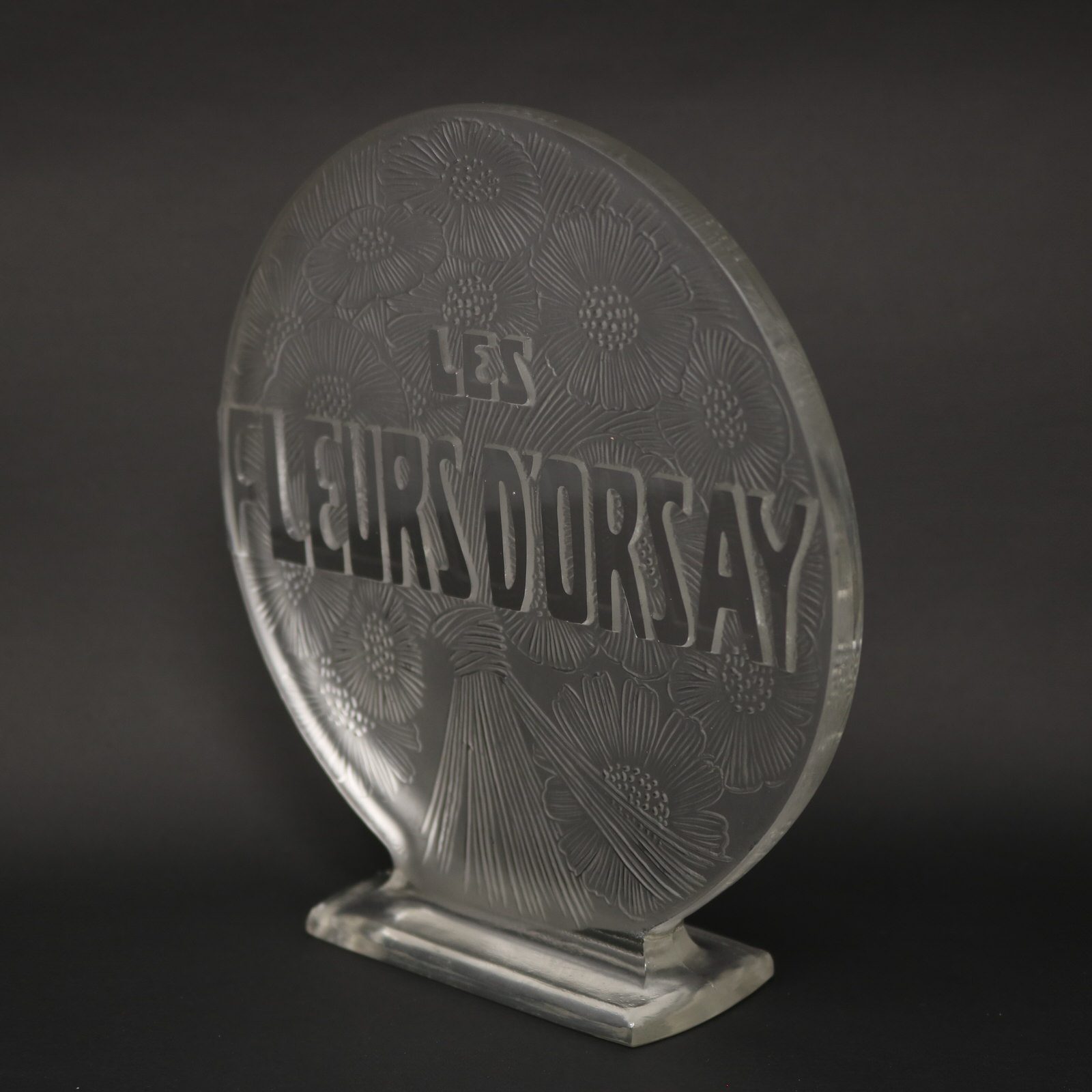 Rene Lalique Glass 'Les Fleurs D'Orsay' Advertising Sign - ID#23158 Image 1