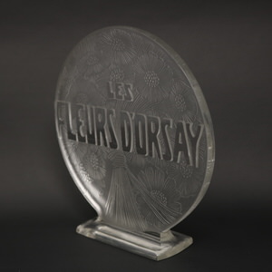 Rene Lalique Glass 'Les Fleurs D'Orsay' Advertising Sign