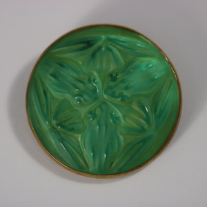 Rene Lalique Glass Grenouilles (Frogs) Brooch