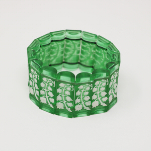 Rene Lalique Green Glass 'Muguet Haut' Bracelet