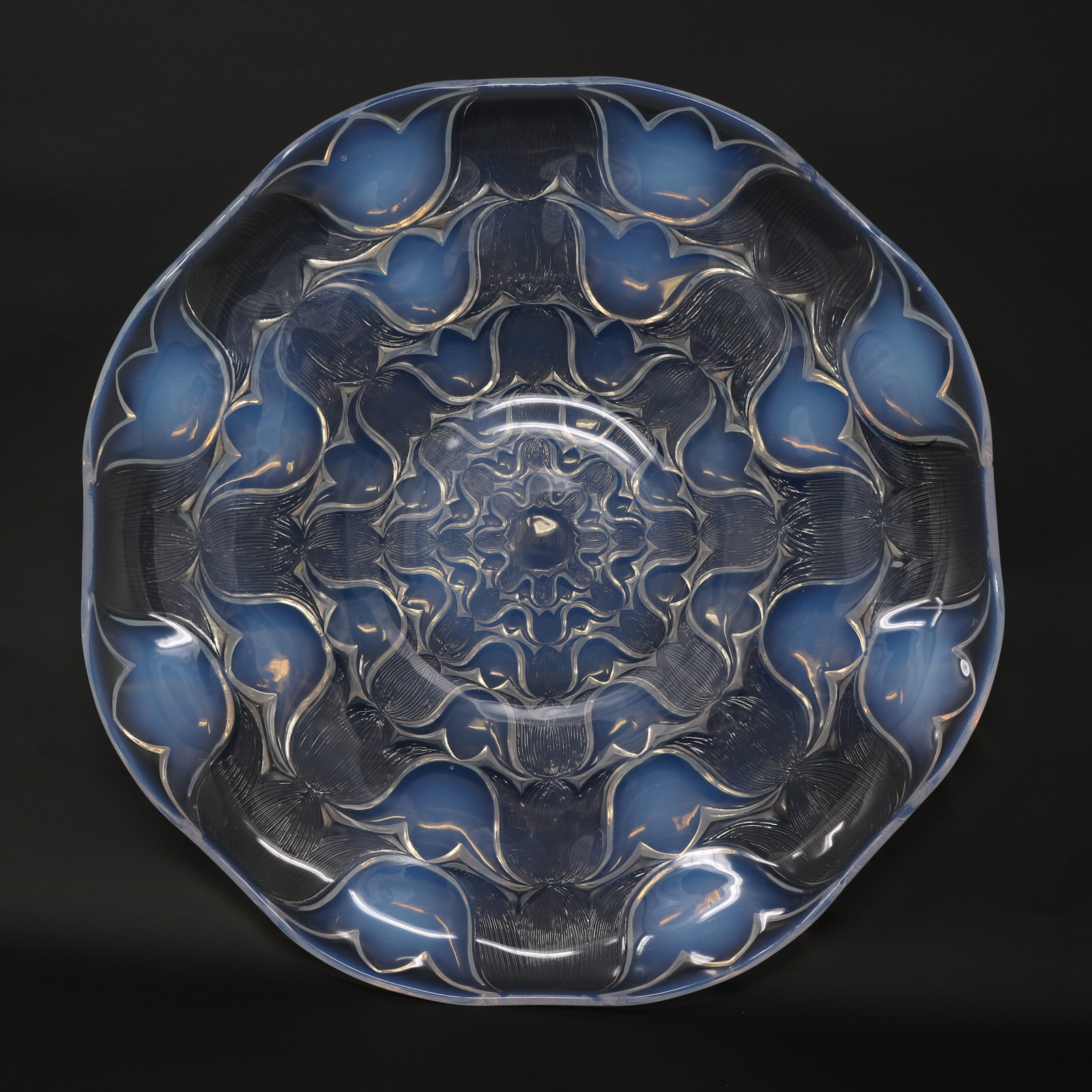 Rene Lalique Opalescent Glass Campanules Plate - ID#23299 Image 1