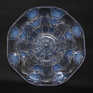 Rene Lalique Opalescent Glass Campanules Plate