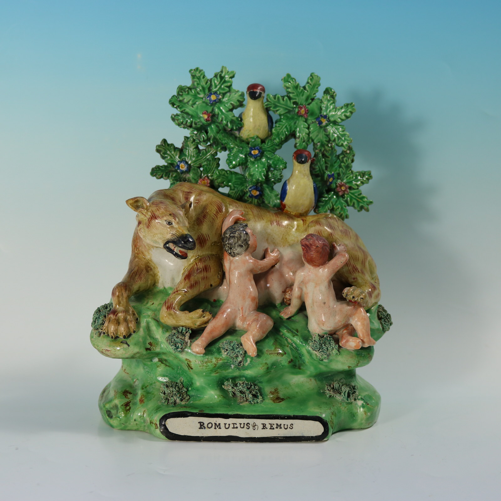 Staffordshire Pearlware Bocage Romulus and Remus Figure Group - ID#23128 Image 1