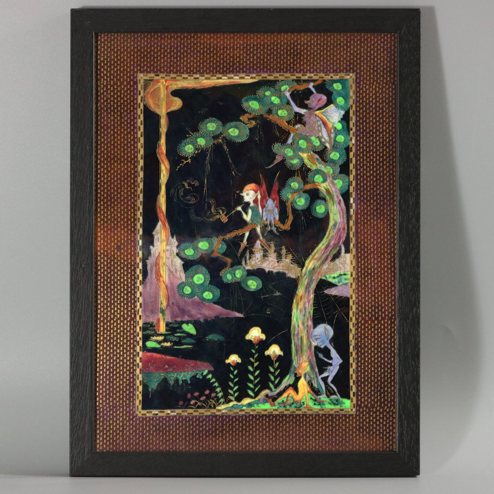 Wedgwood Fairyland Lustre 'Elves in a Pine Tree' Plaque - ID#23098 Image 1