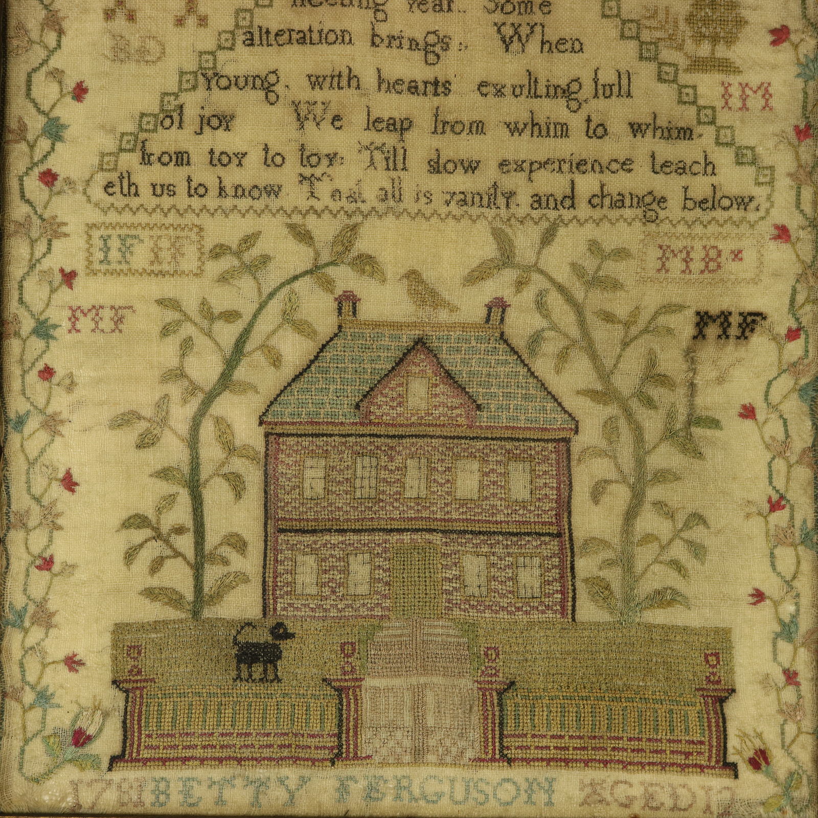 Antique Scottish Sampler, 1781, by Betty Ferguson - ID#23310 Image 3