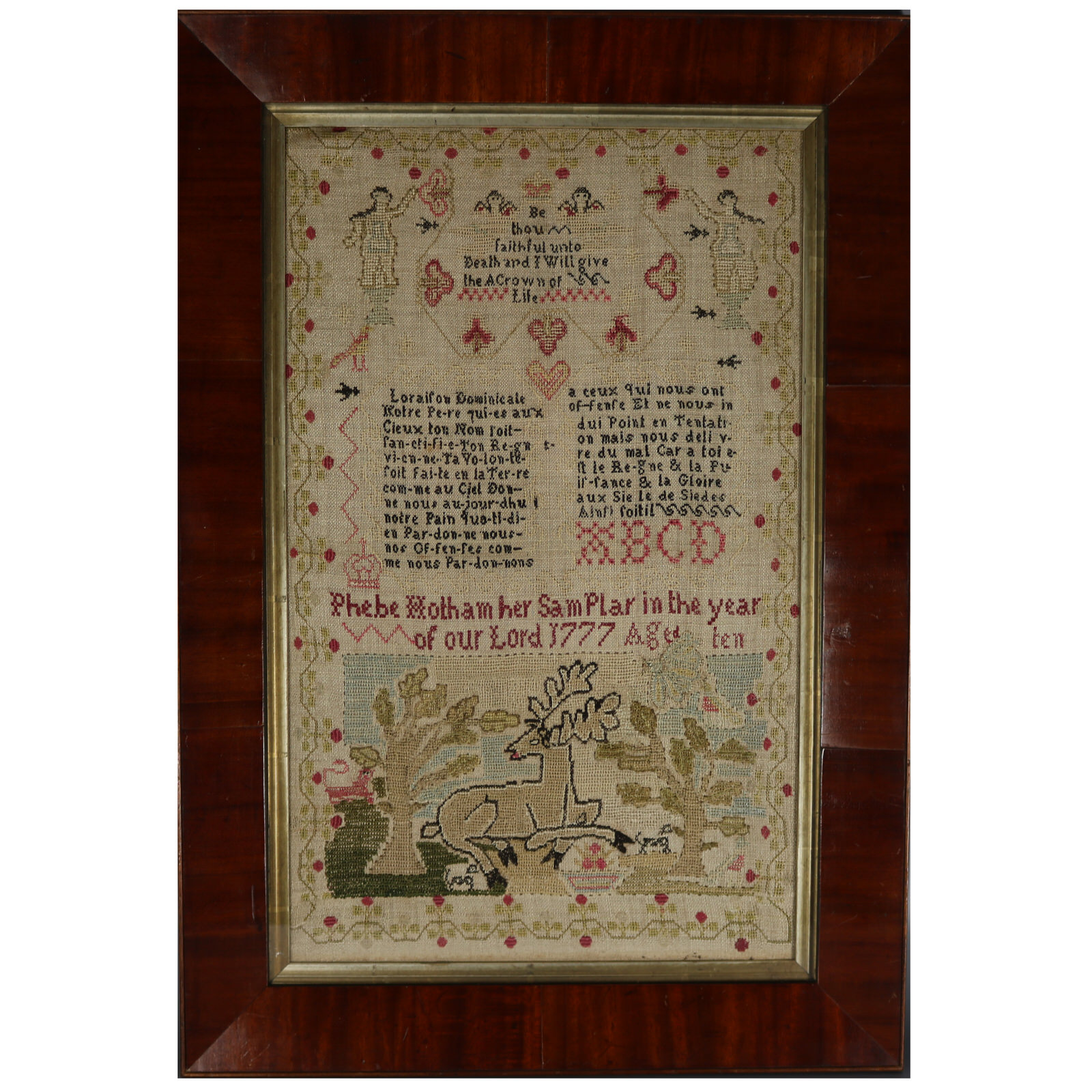 Antique Sampler, 1777 by Phebe Hotham Aged 10 - ID#23335 Image 1