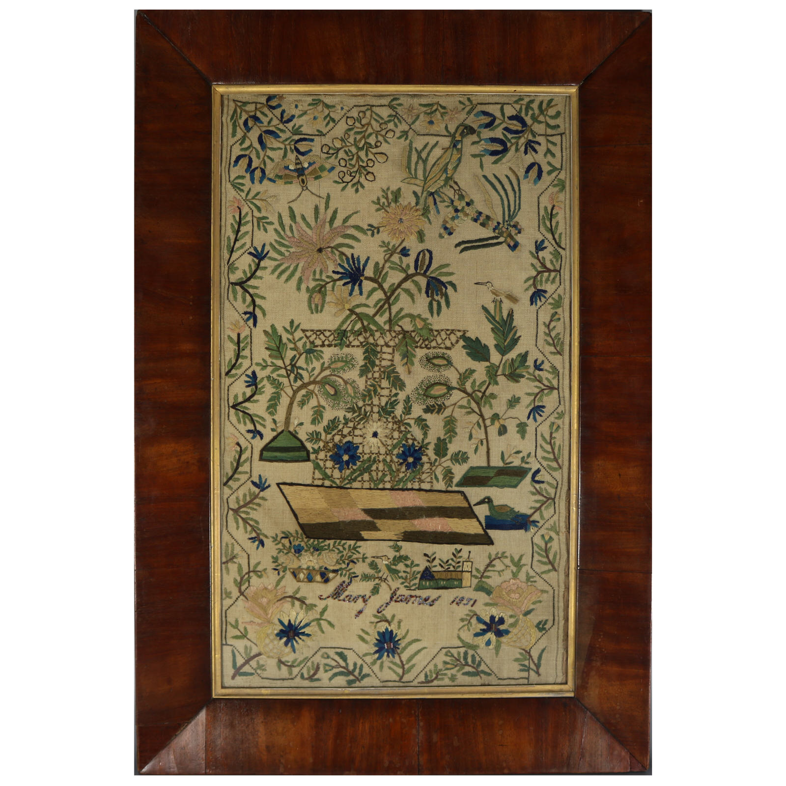 Antique Sampler, 1851, by Mary James - ID#23336 Image 1