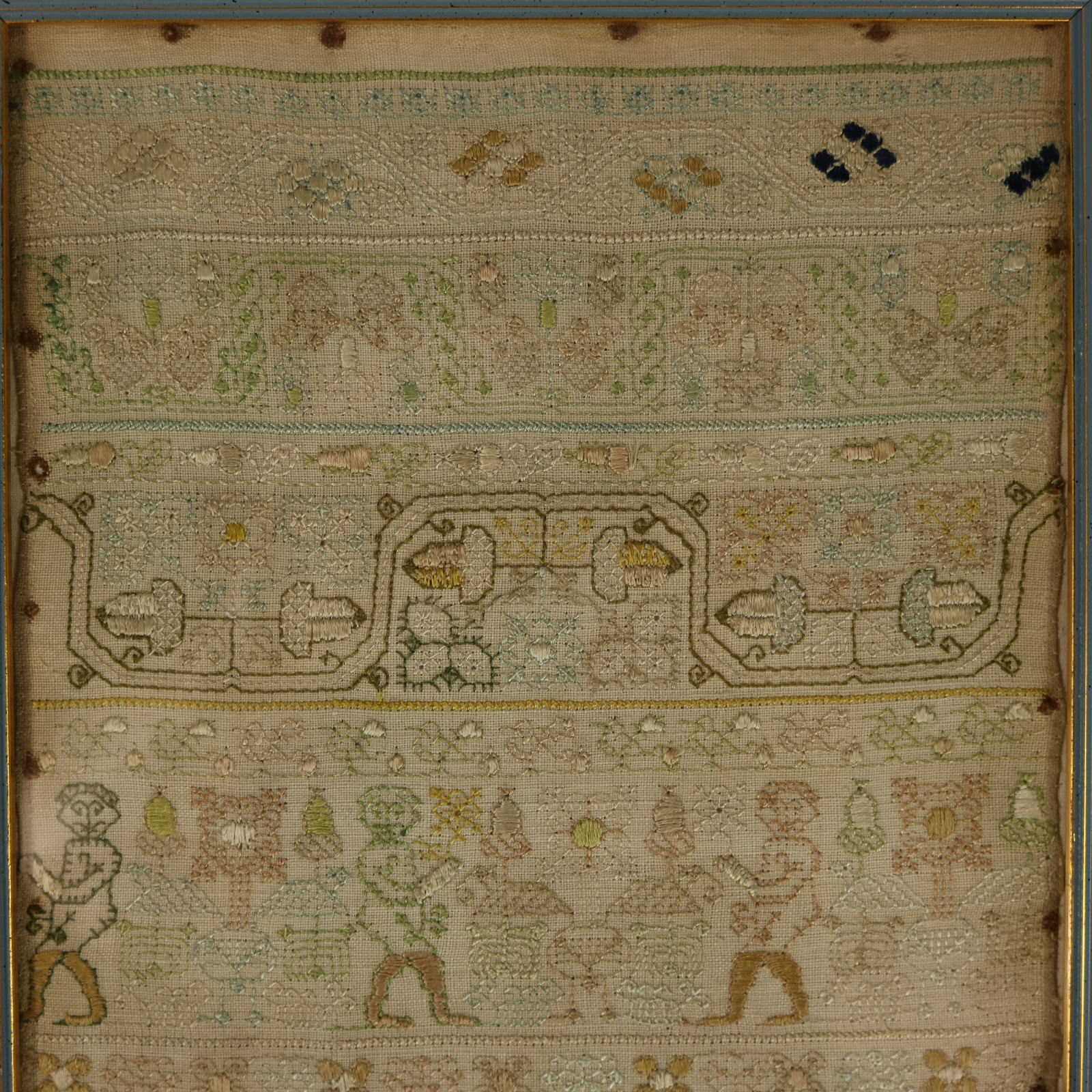 Antique Charles II Band Sampler, 1672, by E.Y - ID#23345 Image 2