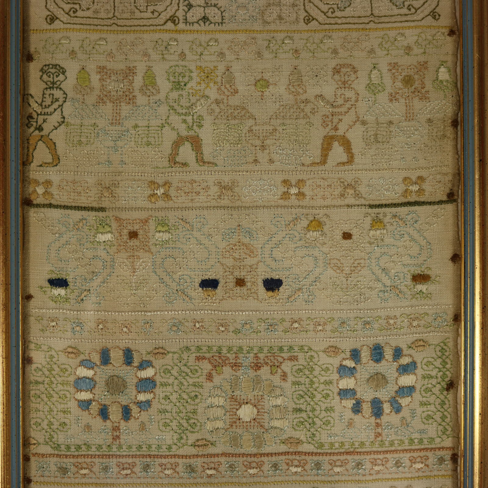Antique Charles II Band Sampler, 1672, by E.Y - ID#23345 Image 3
