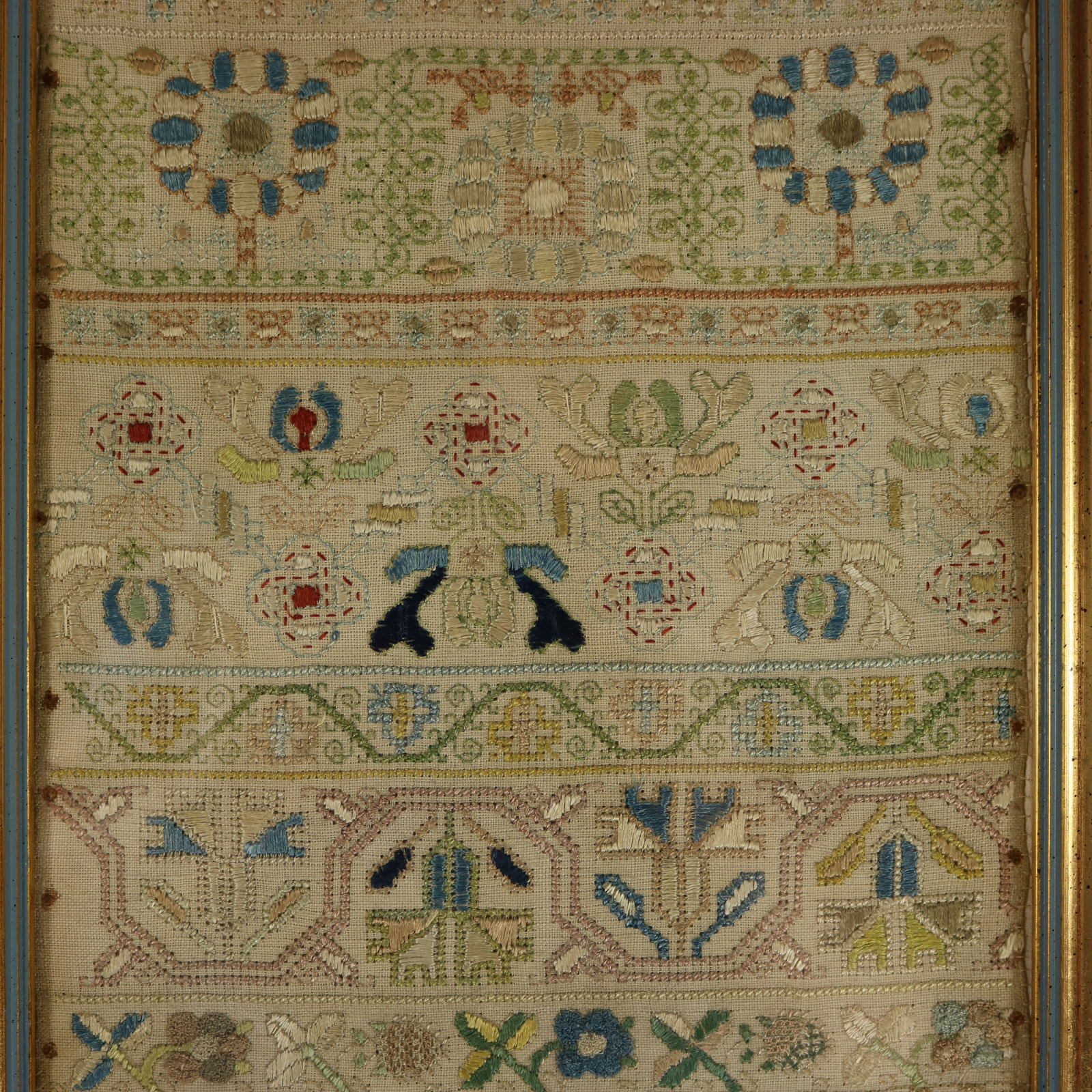 Antique Charles II Band Sampler, 1672, by E.Y - ID#23345 Image 4