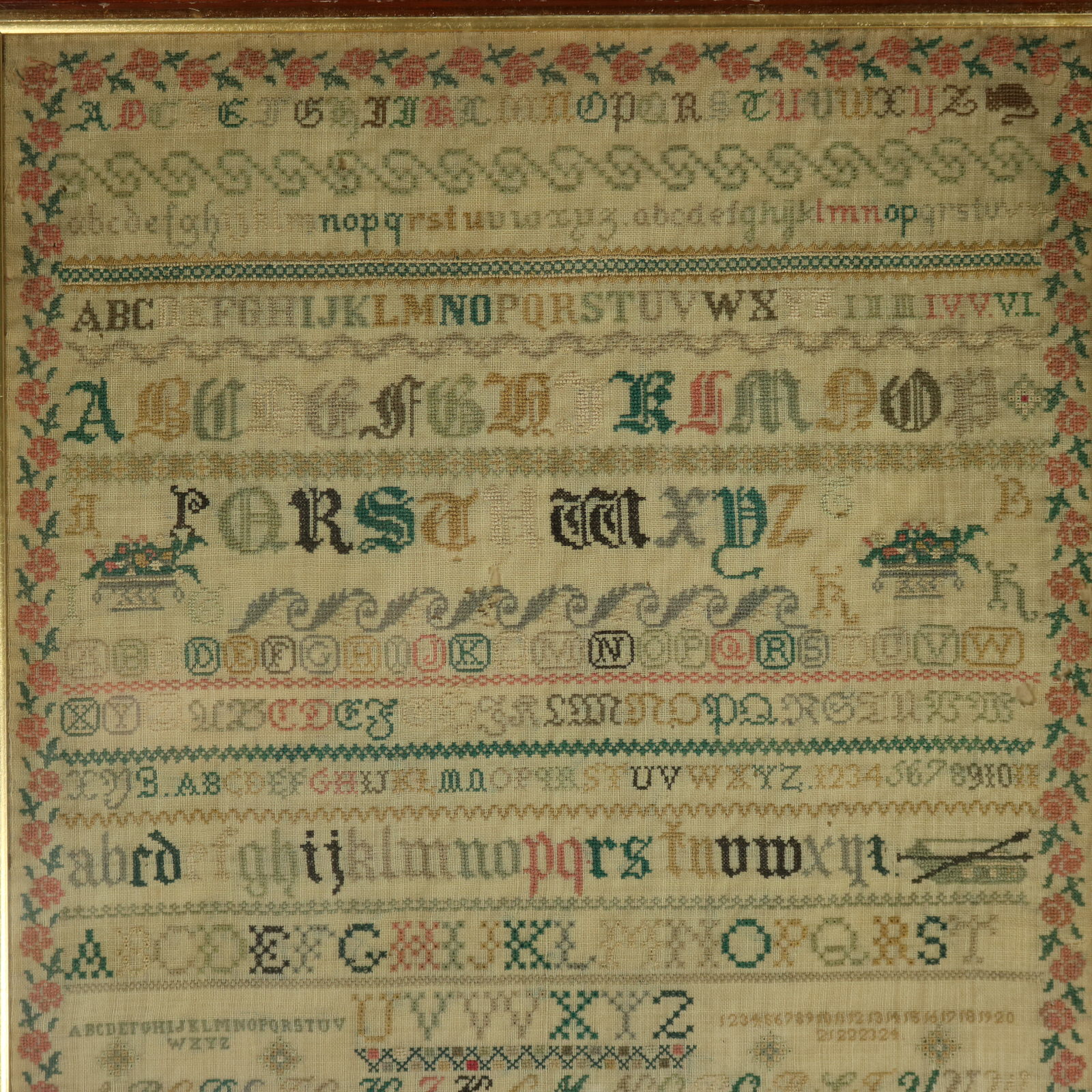 Antique Sampler, c.1850, by Elizabeth Carter, Sussex - ID#23350 Image 2